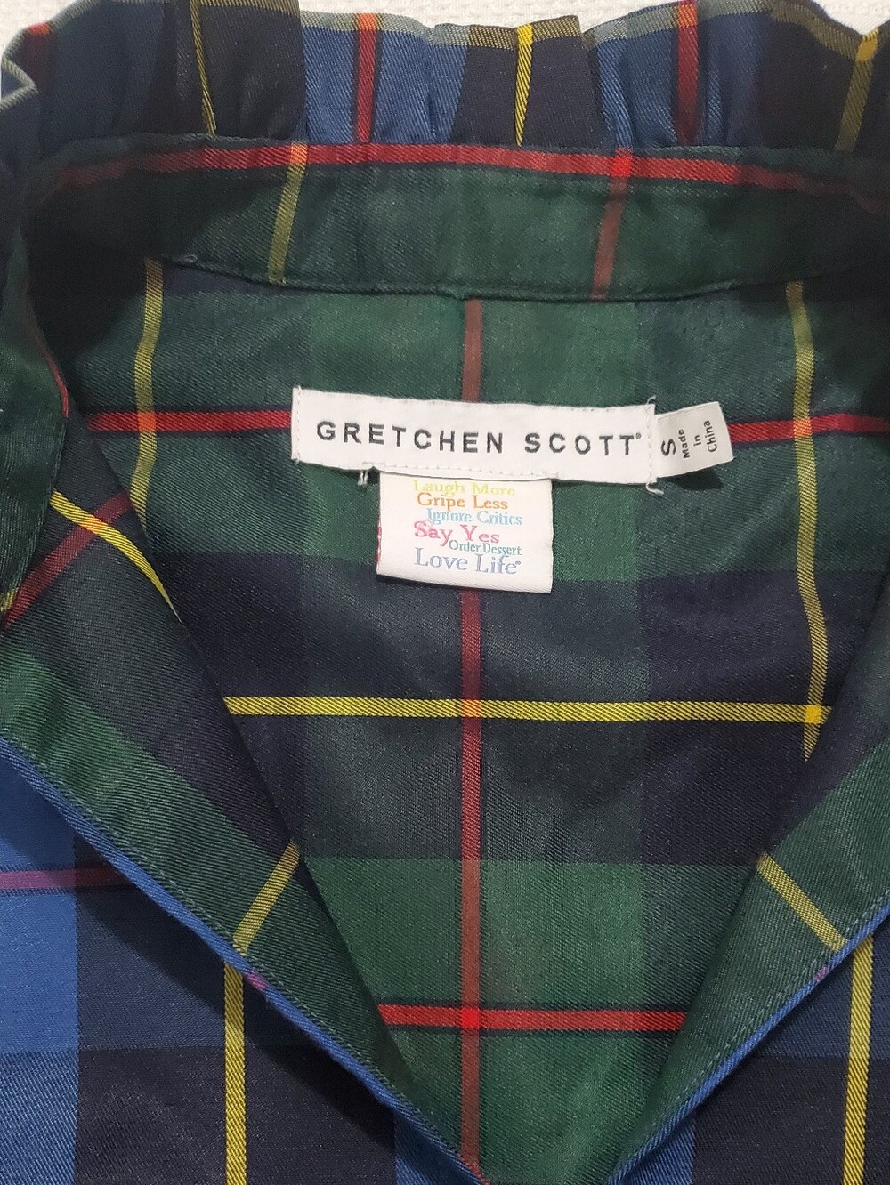 GRETCHEN SCOTT Teardrop Dress- Plaidly Cooper In Navy - Picture 6 of 10